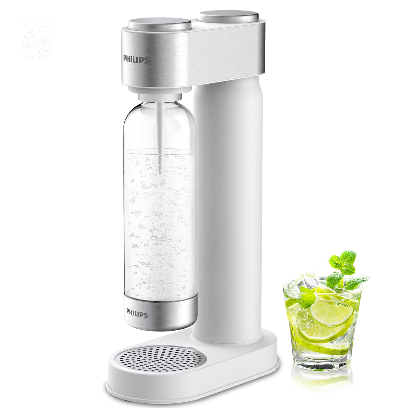 Philips Stainless Sparkling Water Maker Soda Maker Machine with Quick Twist Bottle, Black