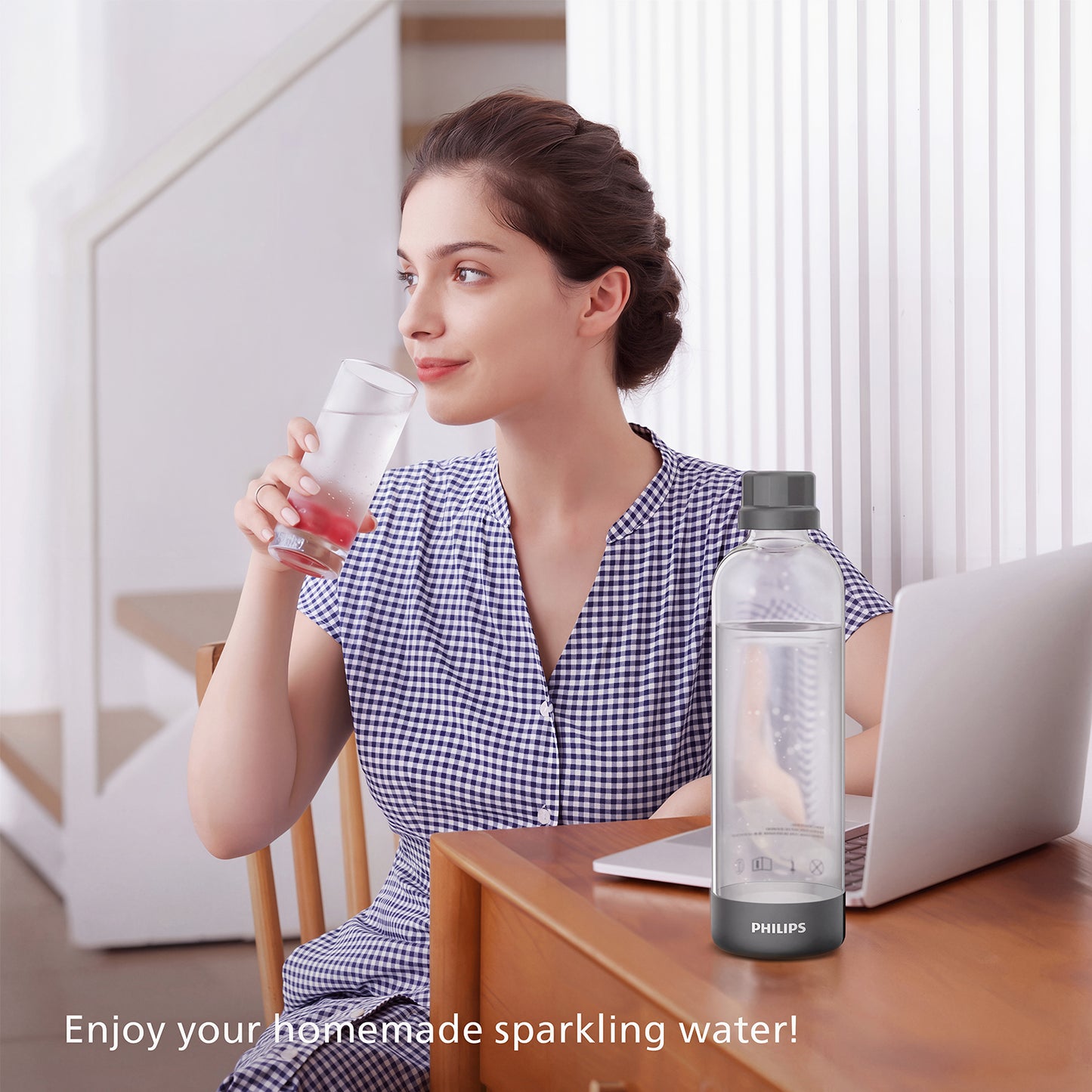 PHILIPS Sparkling Water Maker, Soda Maker Machine with 1L Quick Twist Carbonating Bottle