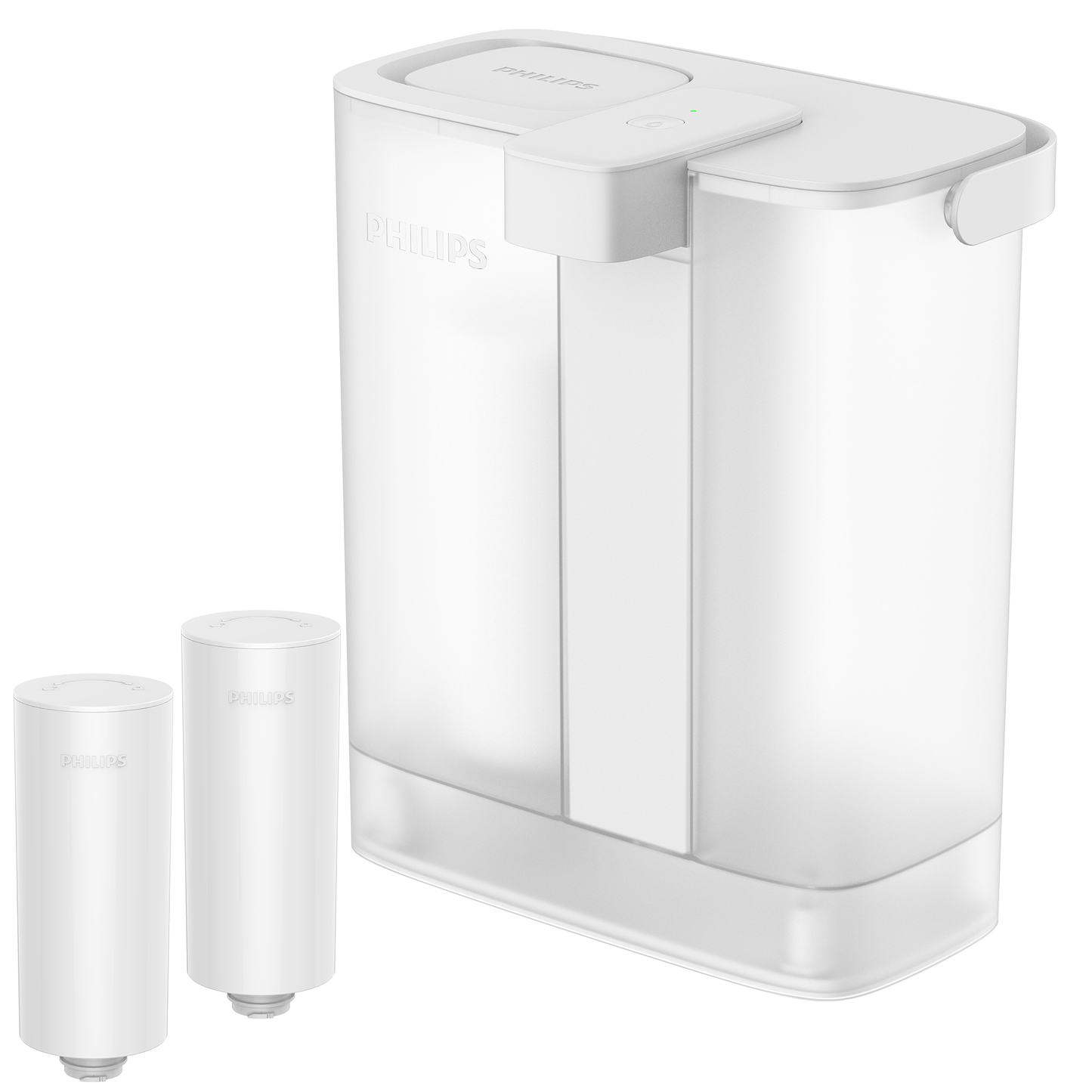 Philips Electric Water Filter Pitcher, 3L 12 Cups Rechargeable Water Dispenser with 2 Plus Filters