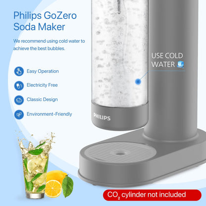 PHILIPS Sparkling Water Maker, Soda Maker Machine with 1L Quick Twist Carbonating Bottle