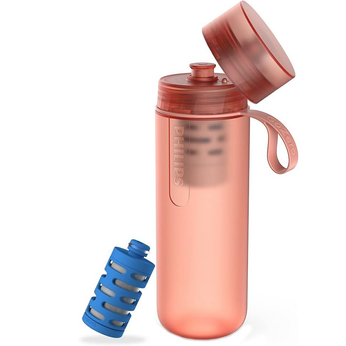 Philips GoZero Water BPA-Free Active Water Bottle with Tap Water Fitness Filter, Sport Squeeze Water Bottle, Lightweight