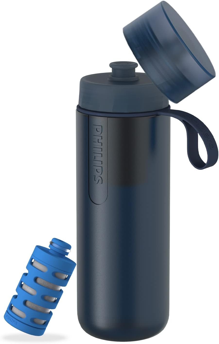 Philips GoZero Water BPA-Free Active Water Bottle with Tap Water Fitness Filter, Sport Squeeze Water Bottle, Lightweight