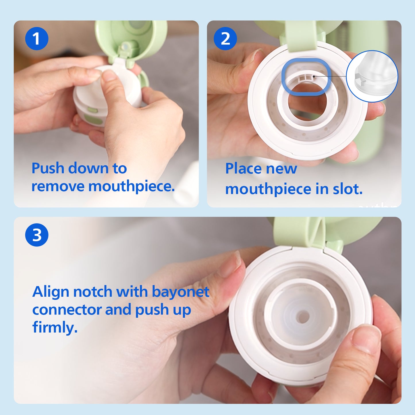 PHILIPS Water Bottle Mouthpiece Replacement for Everyday Gozero Water Bottle, 3 PCS BPA-Free Food Grade Silicone Bite Valve Replacement Parts for Tritan Plastic Bottles and Insulated Bottles