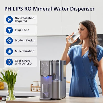 PHILIPS ADD583 RO Water Filter, 6-IN-1 Reverse Osmosis Water Filter Replacement for ADD6928DG&ADD6926WH/37 Countertop Water Dispenser, NSF/ANSI 372 Certified