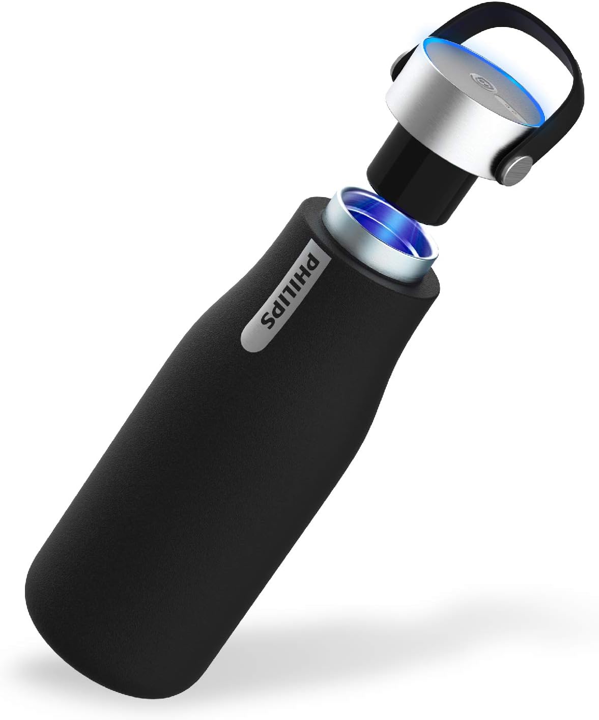 Philips Water GoZero UV Self-Cleaning Smart Water Bottle Vacuum Stainless Steel Insulated Water Bottle with Handle Double-wall, Auto Cleaning, Keep Drink Hot or Cold, BPA Free