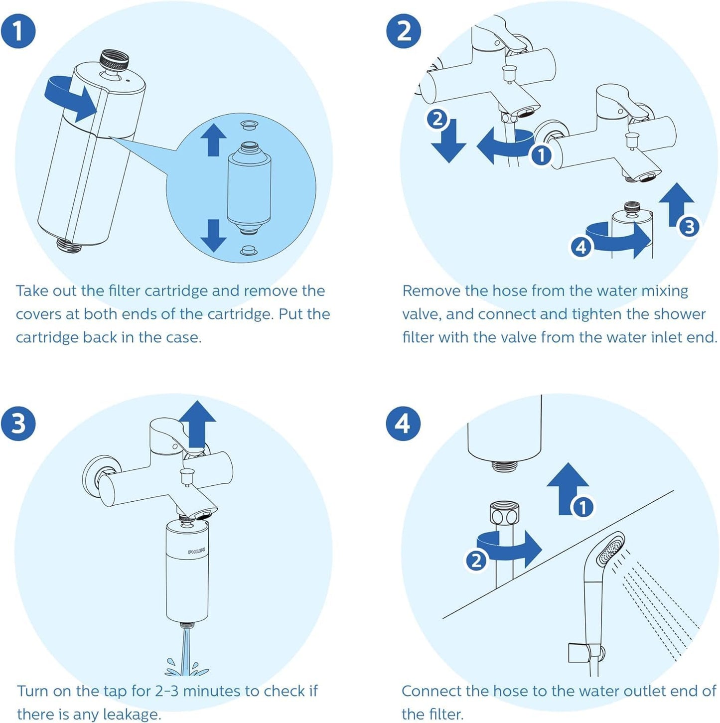 Philips Shower Filter cartridge, NSF certified KDF Material Double Mesh Filtration, Reducing Chlorine/Impurities/Rust Sediments (shower filter cartridge)