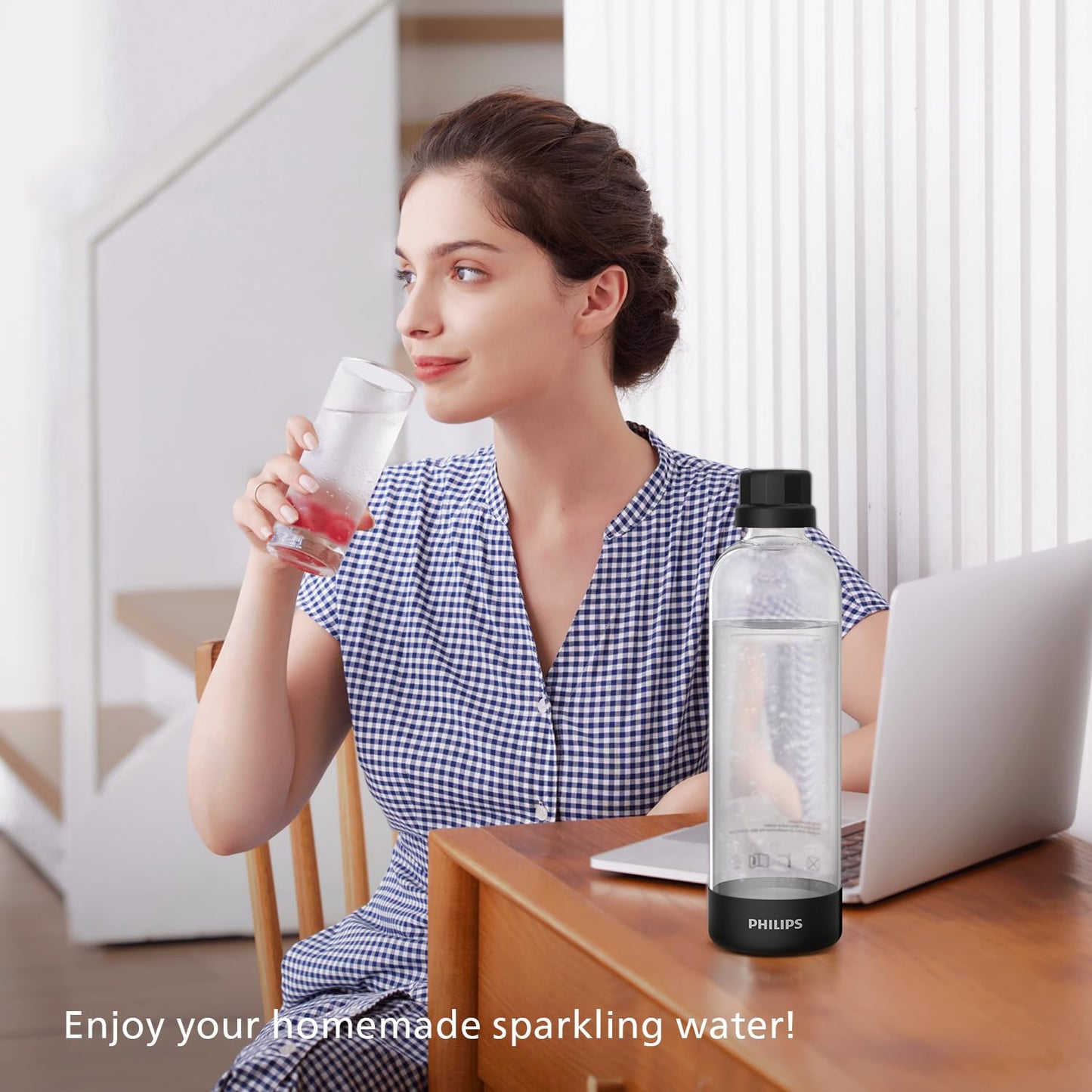 PHILIPS Sparkling Water Maker, Soda Maker Machine with 1L Quick Twist Carbonating Bottle