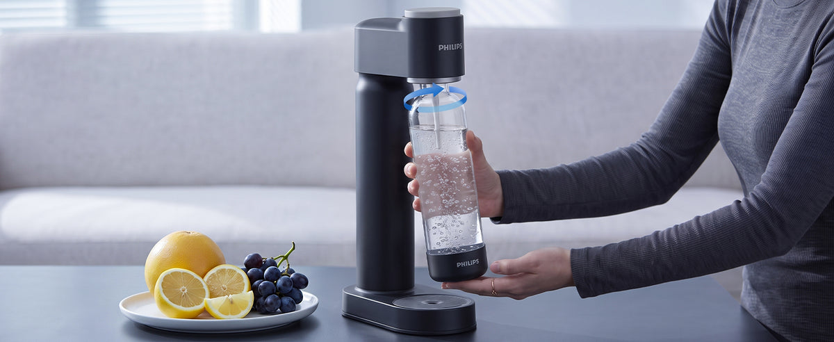 PHILIPS Sparkling Water Maker, Soda Maker Machine with 1L Quick Twist Carbonating Bottle