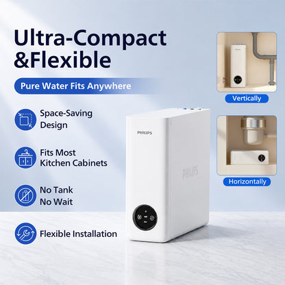 Philips Tankless Reverse Osmosis System, 600 GPD, Self-Cleaning RO System