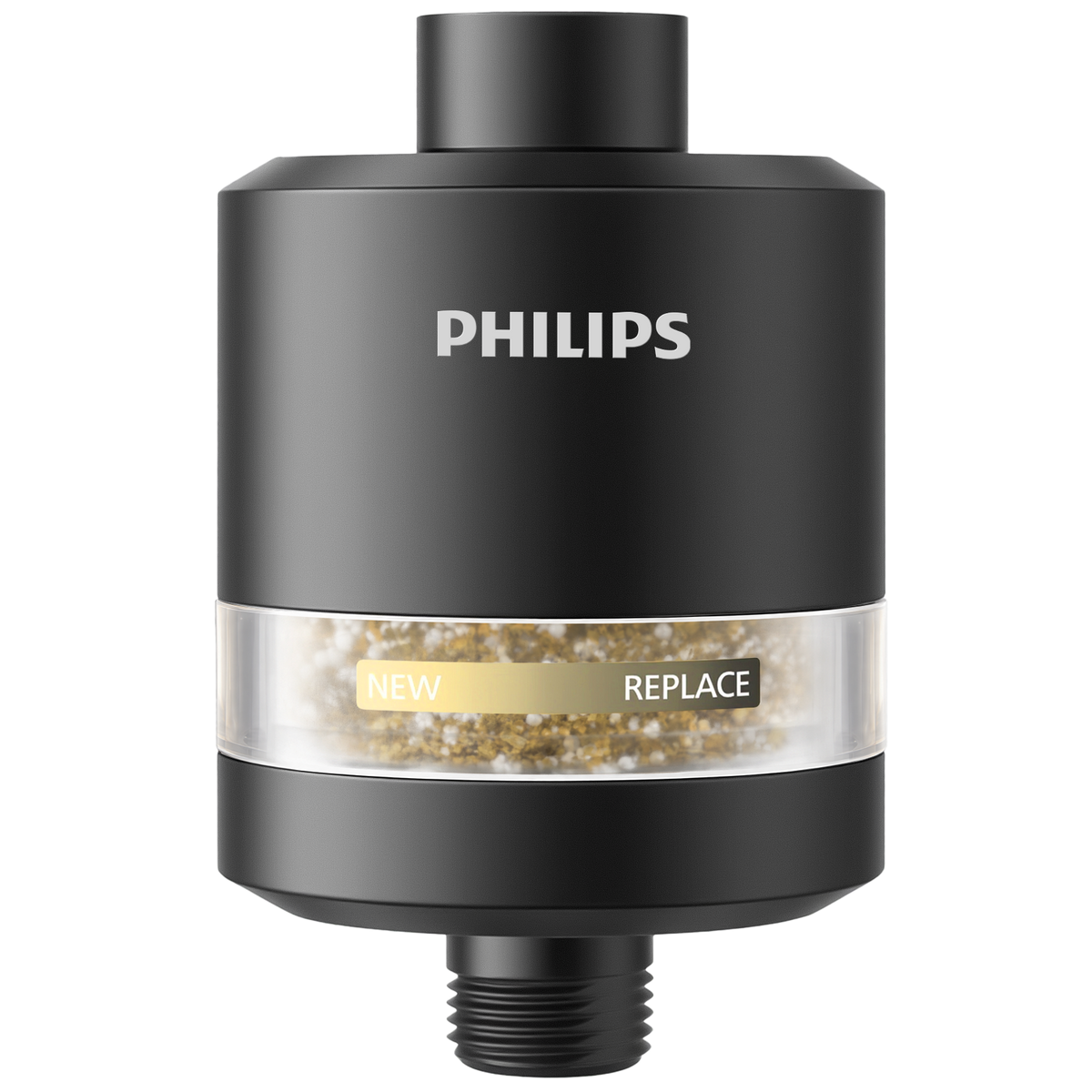Philips Shower Filter, Visible Window & Clear Filter Cartridge, Black