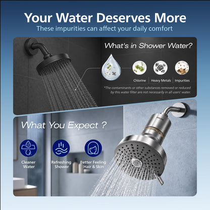 Philips Shower Filter, Visible Window & Clear Filter Cartridge, Nickel