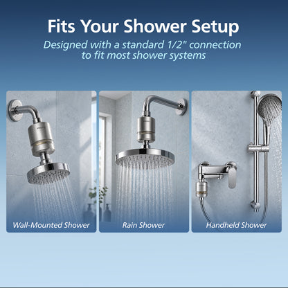 Philips Shower Filter, Visible Window & Clear Filter Cartridge, Nickel